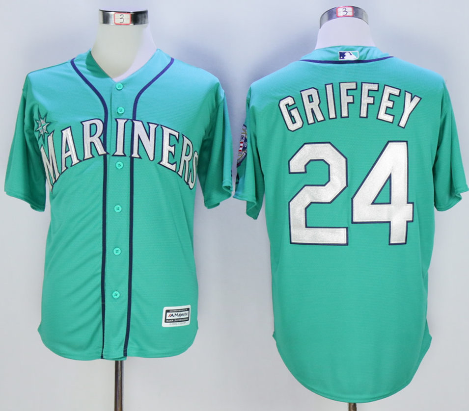 Mariners 24 Ken Griffey Jr. Green 2016 Hall Of Fame New Cool Base Jersey