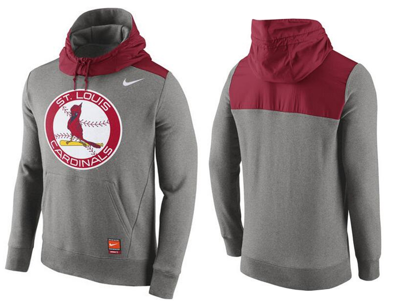 Nike St.Louis Cardinals Grey Cooperstown Collection Hybrid Pullover Hoodie02