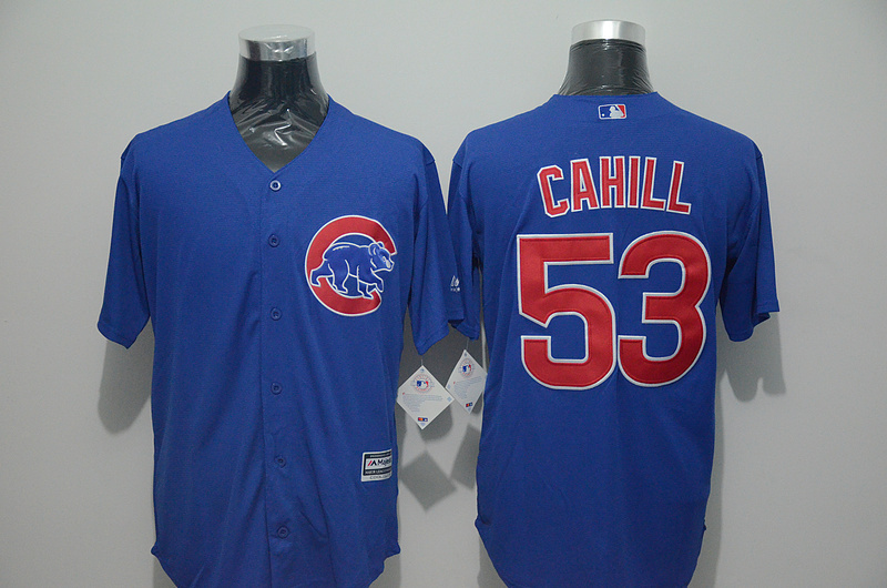 Cubs 53 Trevor Cahill Blue New Cool Base Jersey
