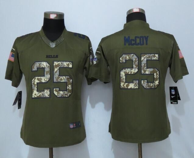 Nike Bills 25 LeSean McCoy Green Salute To Service Women Limited Jersey