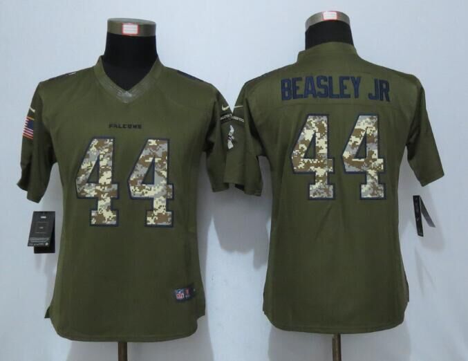 Nike Falcons 44 Vic Beasley Jr Green Salute To Service Women Limited Jersey