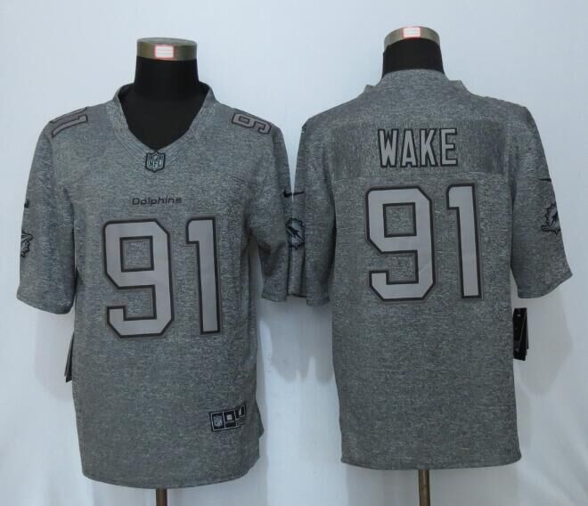 Nike Dolphins 91 Cameron Wake Gray Gridiron Gray Limited Jersey