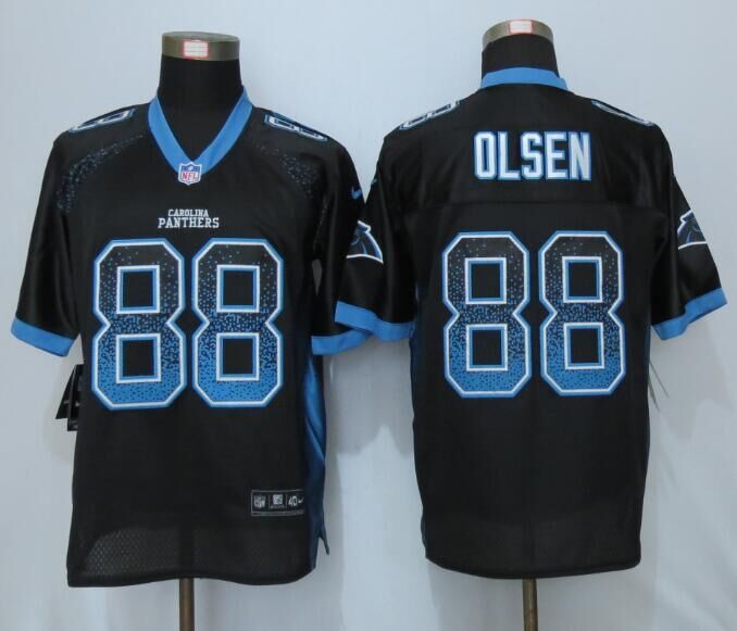 Nike Panthers 88 Greg Olsen Black Drift Fashion Elite Jersey