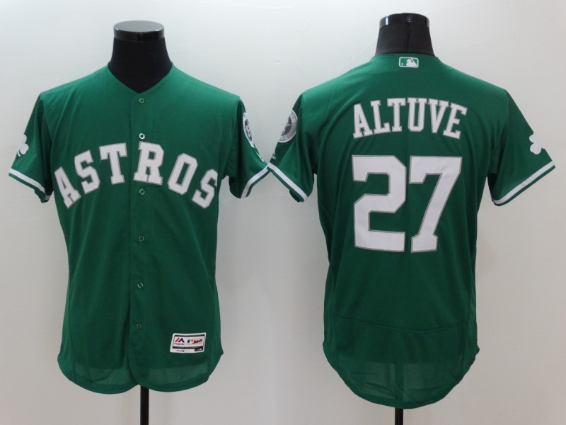 Astros 27 Jose Altuve Green Celtic Flexbase Jersey