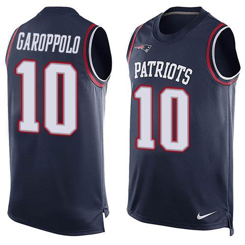 Nike Patriots 10 Jimmy Garoppolo Blue Player Name & Number Tank Top