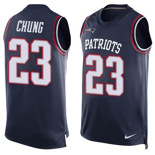 Nike Patriots 23 Patrick Chung Blue Player Name & Number Tank Top