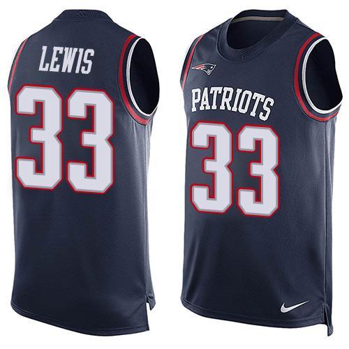 Nike Patriots 33 Dion Lewis Blue Player Name & Number Tank Top
