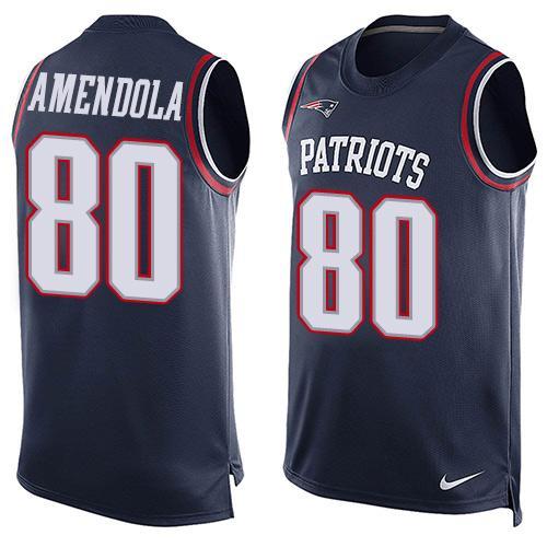 Nike Patriots 80 Danny Amendola Blue Player Name & Number Tank Top