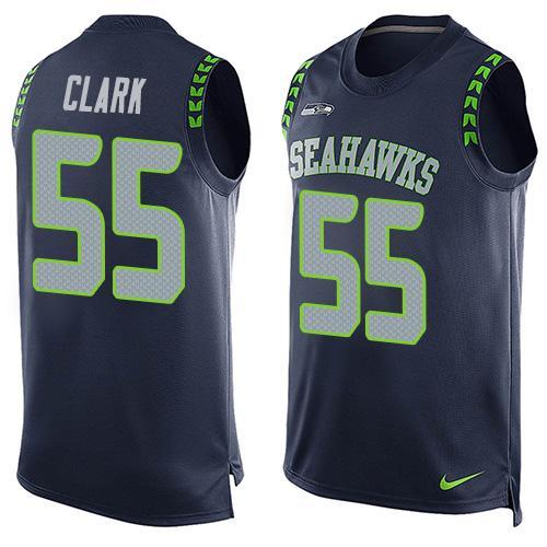 Nike Seahawks 55 Frank Clark Blue Player Name & Number Tank Top