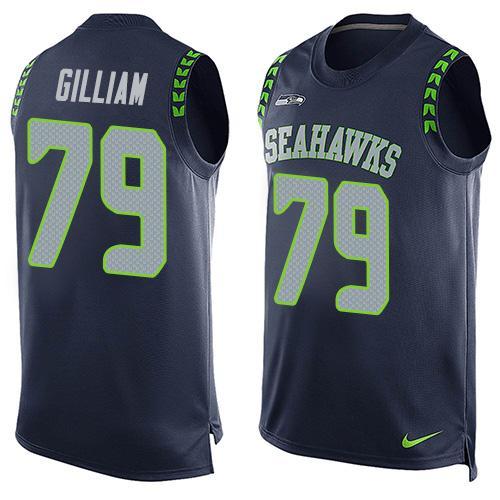 Nike Seahawks 79 Garry Gilliam Blue Player Name & Number Tank Top