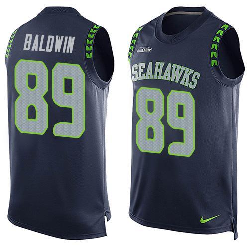 Nike Seahawks 89 Doug Baldwin Blue Player Name & Number Tank Top