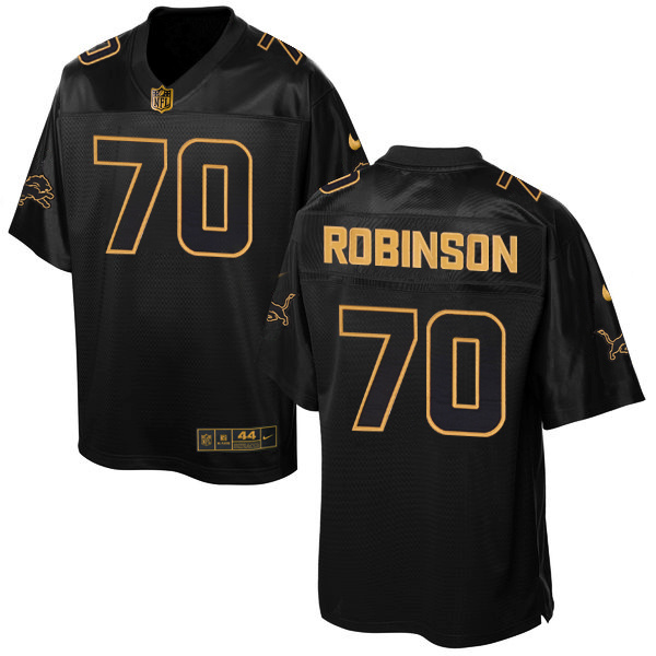 Nike Lions 70 Corey Robinson Pro Line Black Gold Collection Elite Jersey