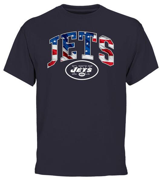 New York Jets Pro Line Navy Banner Wave Men's T Shirt
