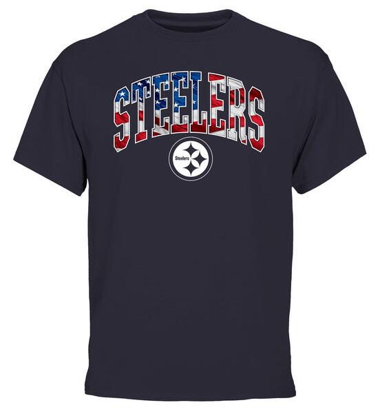 Pittsburgh Steelers Pro Line Navy Banner Wave Men's T Shirt