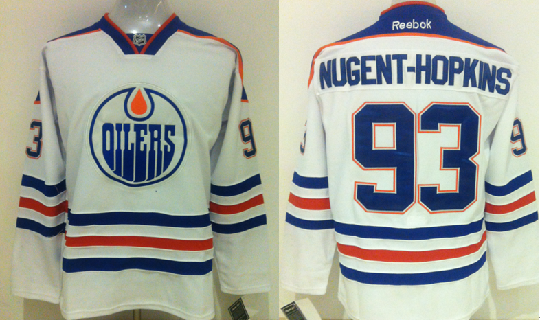 Oilers 93 Ryan Nugent Hopkins White Reebok Jersey