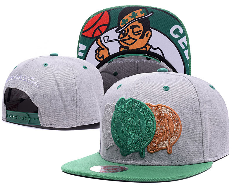 Celtics Grey Mitchell & Ness Adjustable Hat YD