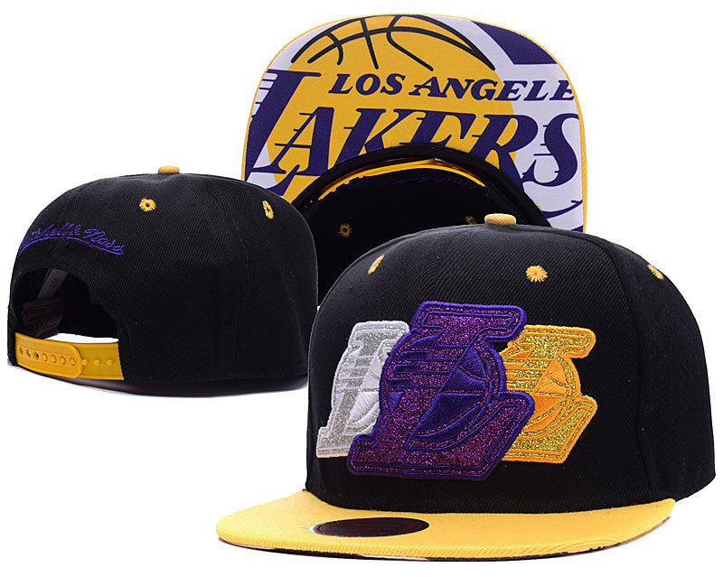 Lakers Black Mitchell & Ness Adjustable Hat YD