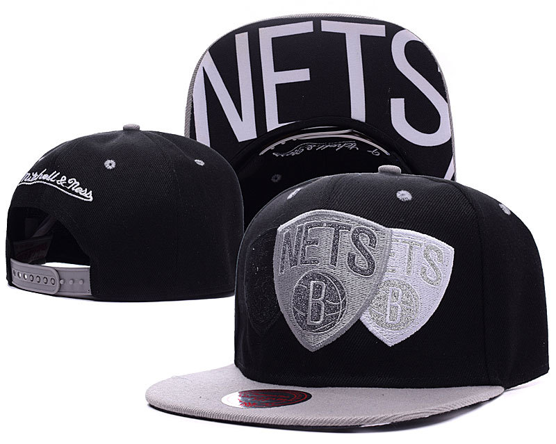 Nets Black Mitchell & Ness Adjustable Hat YD