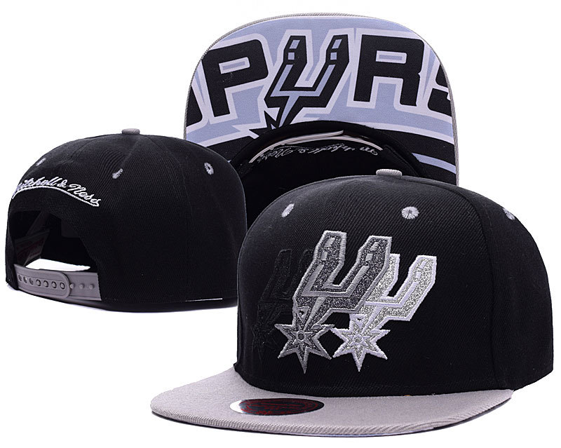 Spurs Black Mitchell & Ness Adjustable Hat YD