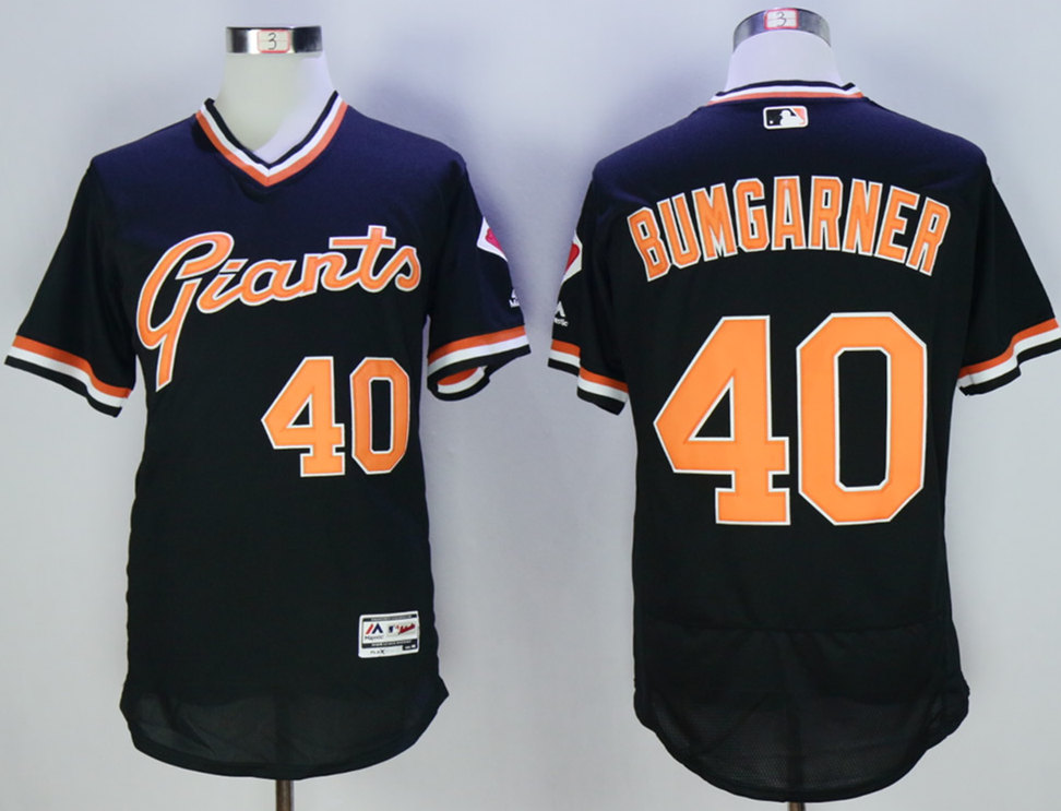 Giants 40 Madison Bumgarner Black Cool Base Cooperstown Collection Player Jersey