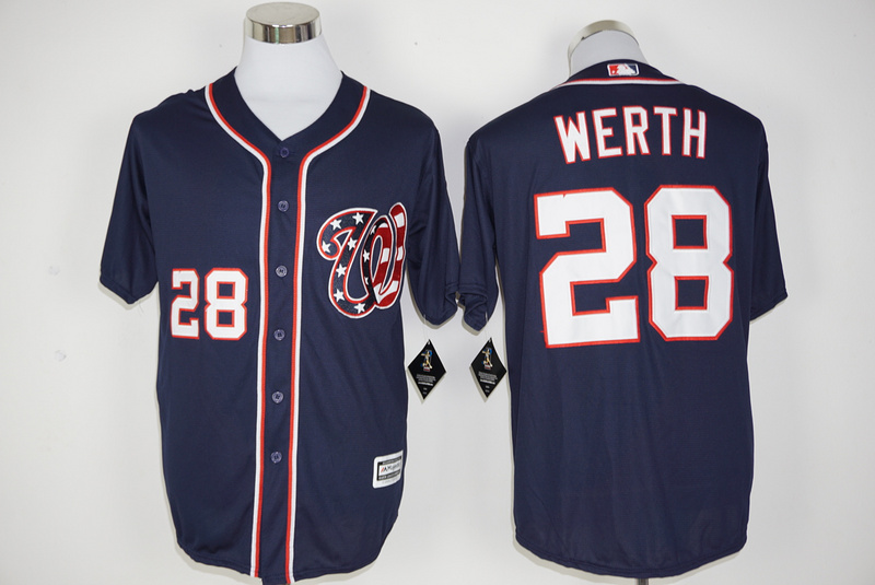 Nationals 28 Jayson Werth Navy New Cool Base Jersey