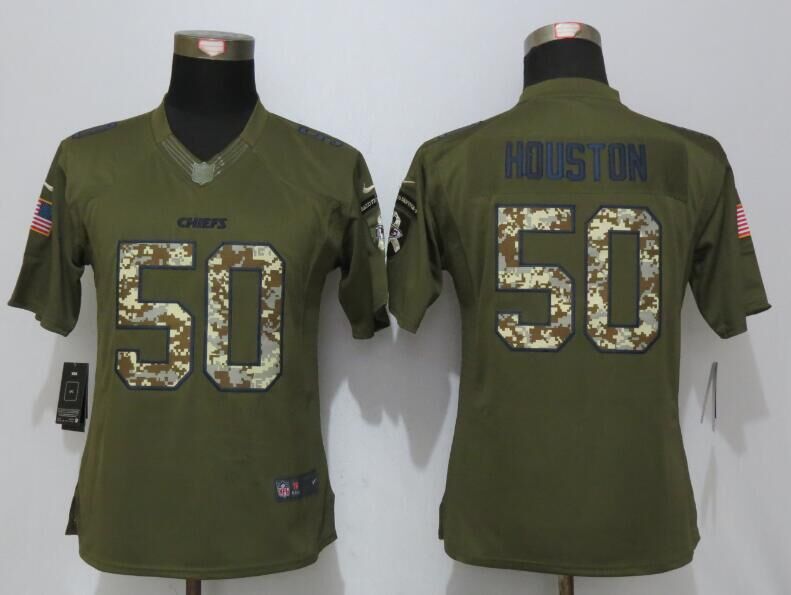Nike Chiefs 50 Justin Houston Green Salute To Service Women Limited Jersey