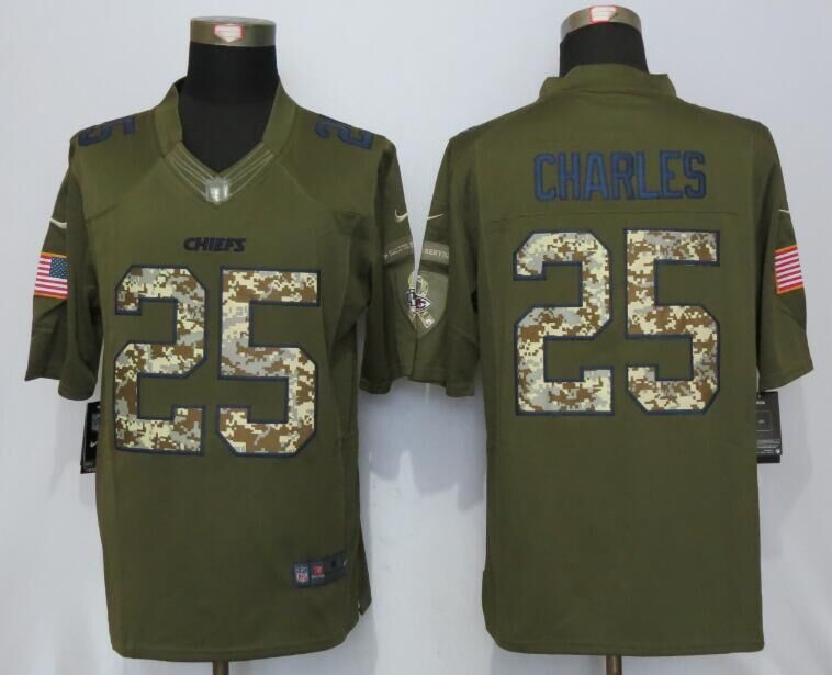 Nike Chiefs 25 Jamaal Charles Green Salute To Service Limited Jersey