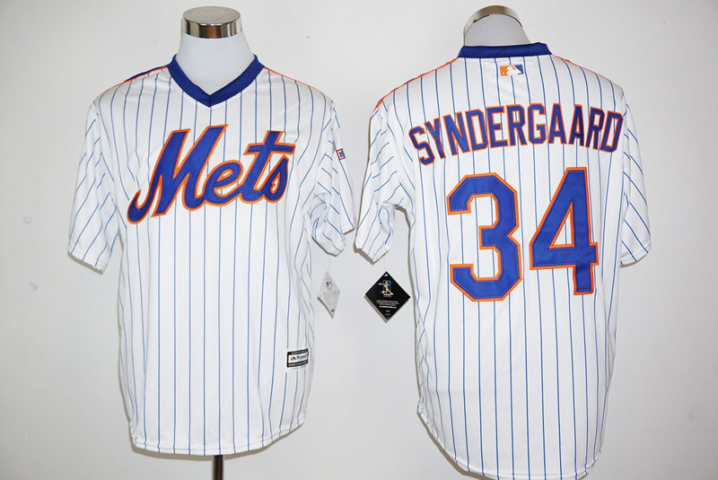 Mets 34 Noah Syndergaard White New Cool Base Cooperstown Collection Player Jersey