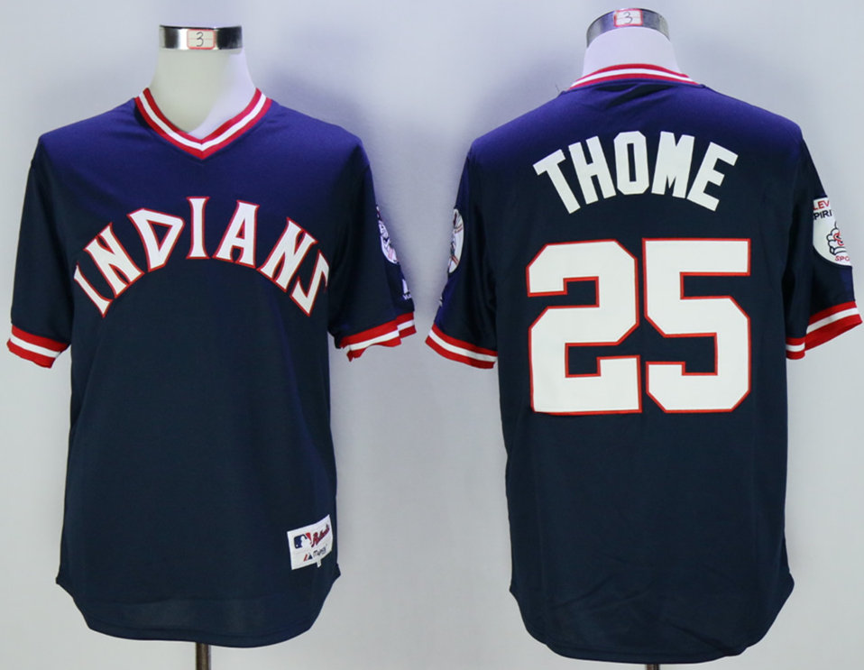 Indians 25 Jim Thome Navy 1976 Turn Back The Clock Jersey