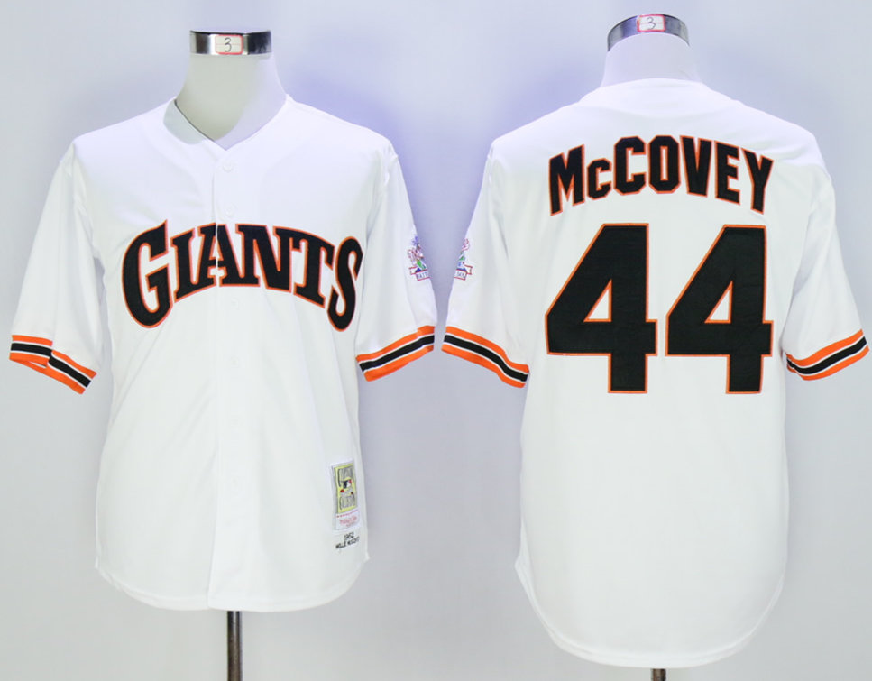 Giants 44 Willie McCovey White 1989 Throwback Jersey