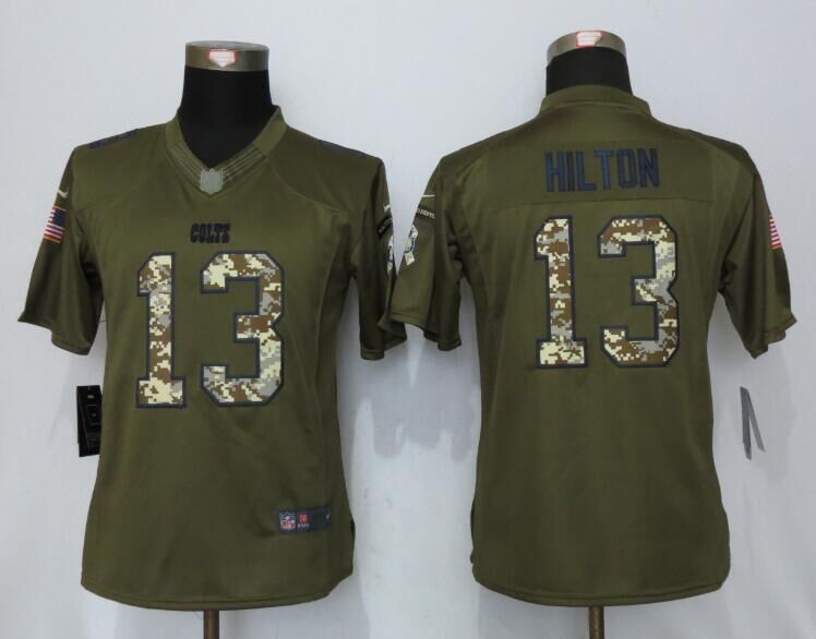 Nike Colts 13 T.Y. Hilton Geen Salute To Service Women Limited Jersey