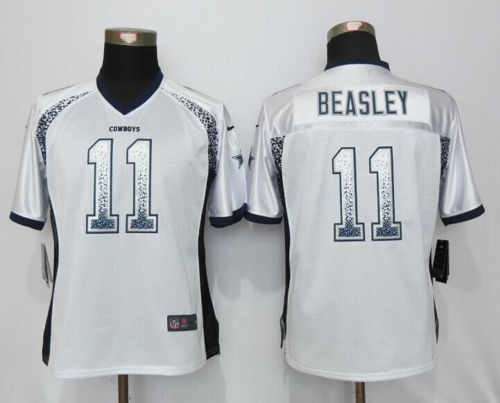 Nike Cowboys 11 Cole Beasley White Women Drift Fashion Jersey