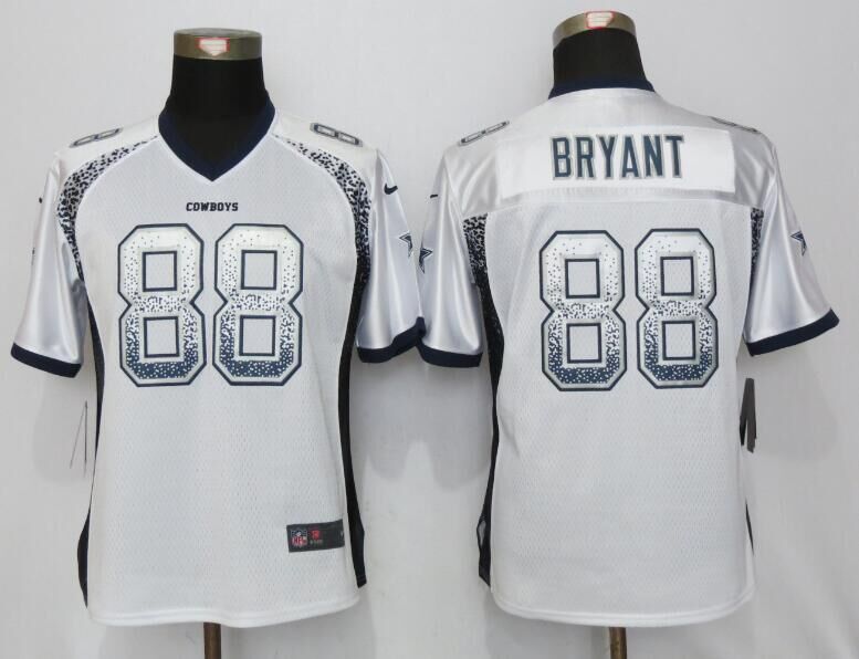 Nike Cowboys 88 Dez Bryant White Women Drift Fashion Jersey