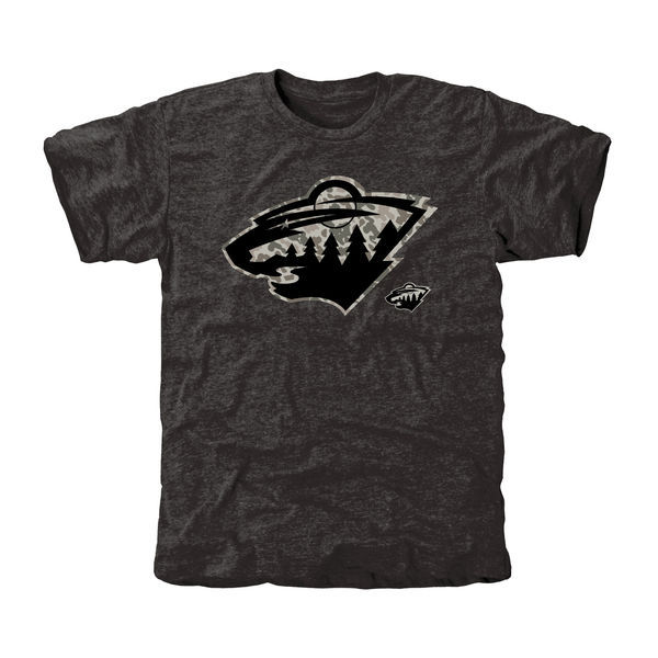 Minnesota Wild Grey Camo Logo Short Sleeve Men's T-Shirt
