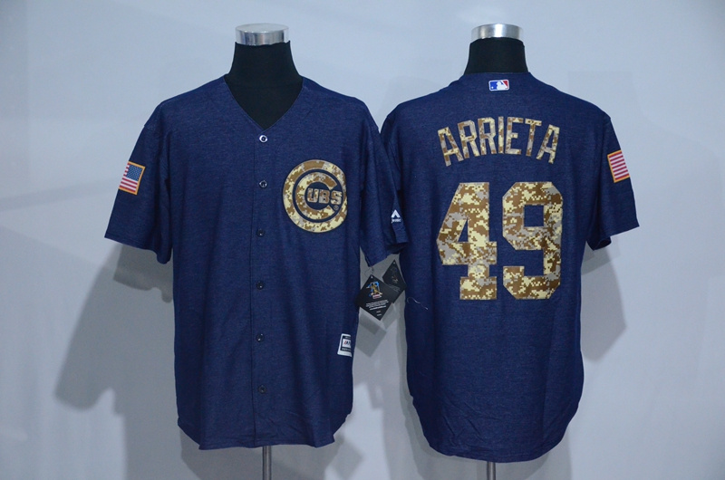 Cubs 49 Jake Arrieta Navy Salute To Service New Cool Base Jersey