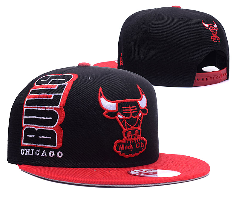 Bulls Team Logo Black Adjustable Hat YH