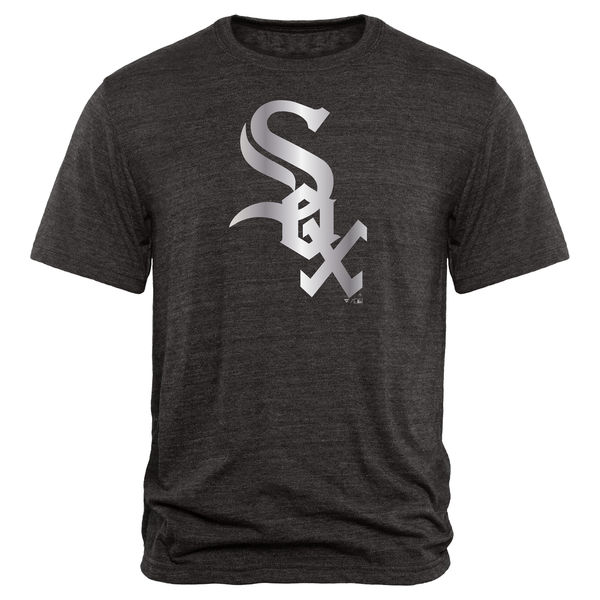 Chicago White Sox Fanatics Apparel Platinum Collection Tri Blend T Shirt Black