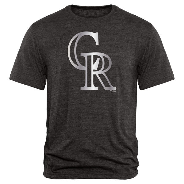 Colorado Rockies Fanatics Apparel Platinum Collection Tri Blend T Shirt Black