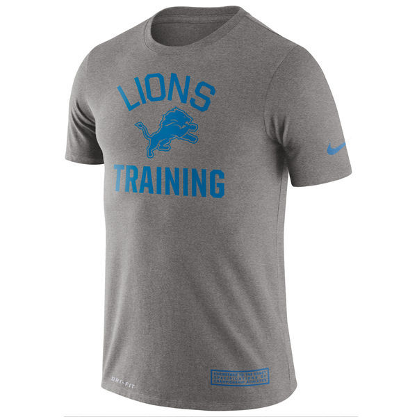 Nike Detroits Lions Heathered Gray Training Performance Men's T-Shirt