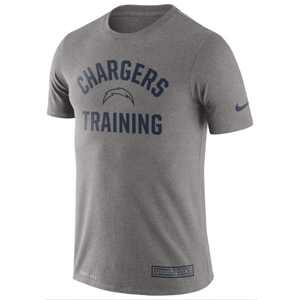 Nike San Diego Chargers Heathered Gray Training Performance Men's T-Shirt