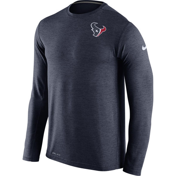 Nike Houston Texans Navy Dri-Fit Touch Long Sleeve Performance Men's T-Shirt