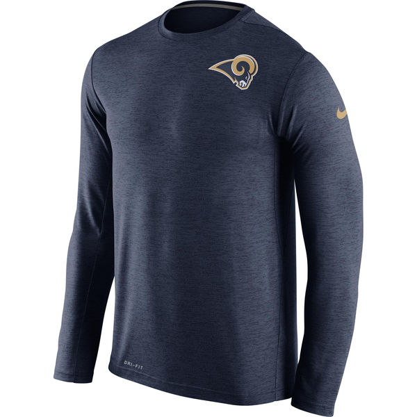 Nike Los Angeles Rams Navy Dri-Fit Touch Long Sleeve Performance Men's T-Shirt