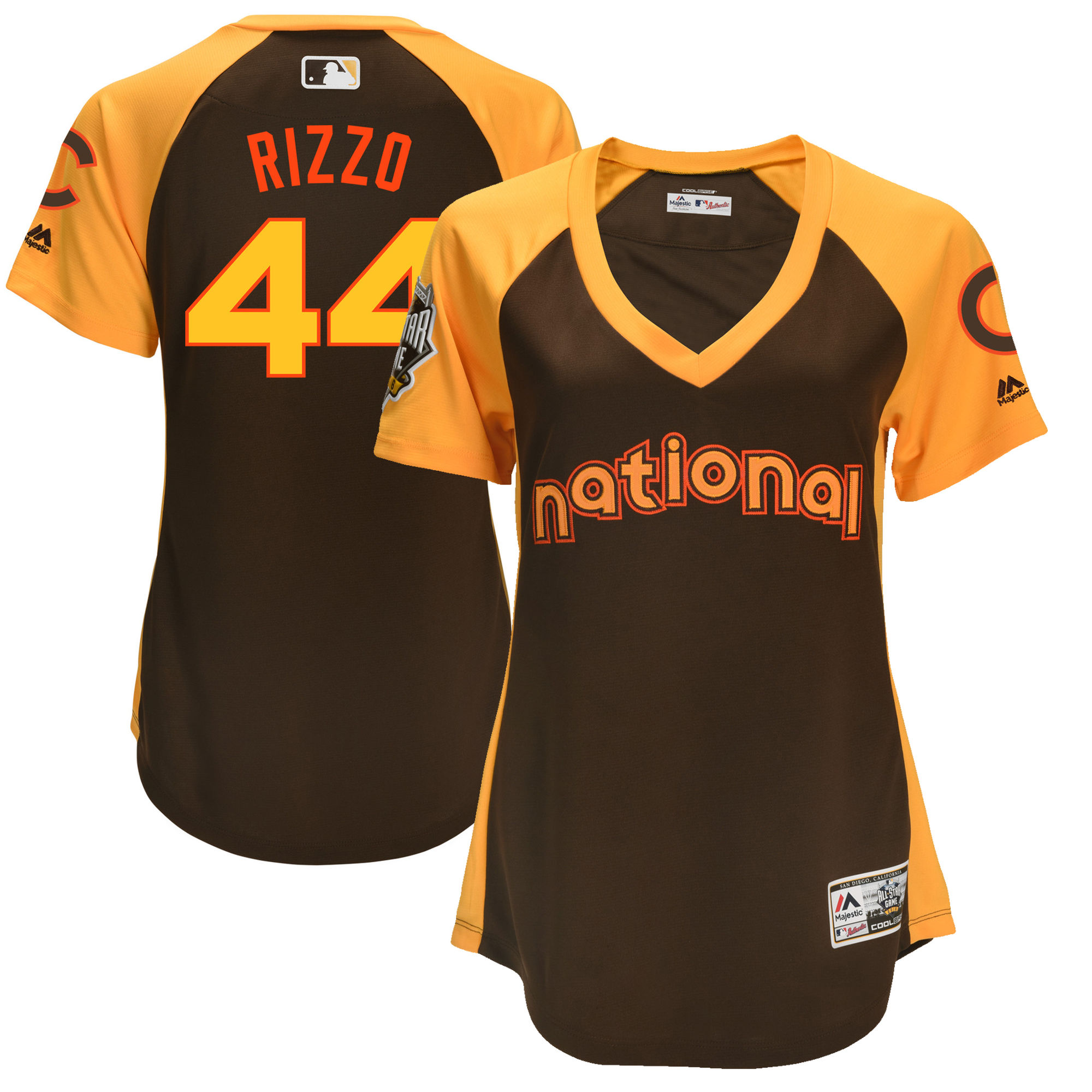Cubs 44 Anthony Rizzo Brown Women 2016 All-Star Game Cool Base Batting Practice Player Jersey