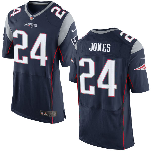 Nike Patriots 24 Cyrus Jones Navy Elite Jersey