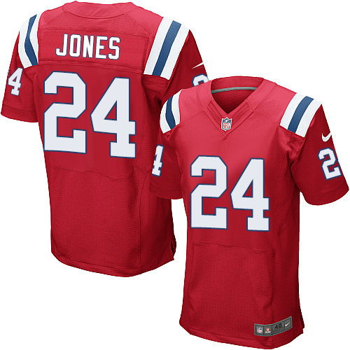 Nike Patriots 24 Cyrus Jones Red Elite Jersey