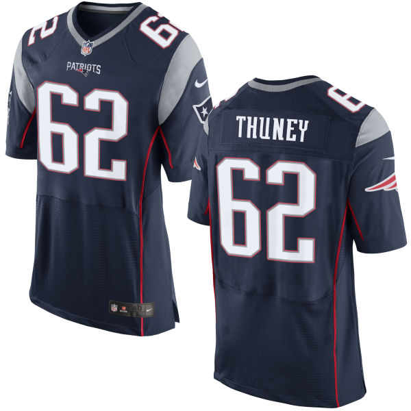 Nike Patriots 62 Joe Thuney Navy ELite Jersey
