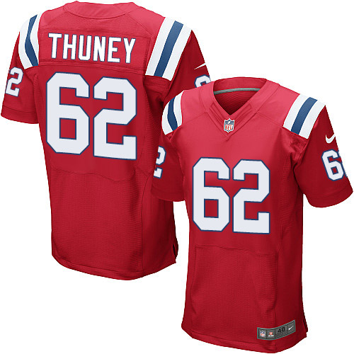 Nike Patriots 62 Joe Thuney Red ELite Jersey