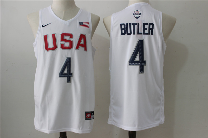 USA Basketball 4 Jimmy Butler White Nike Rio Elite Stitched Jersey