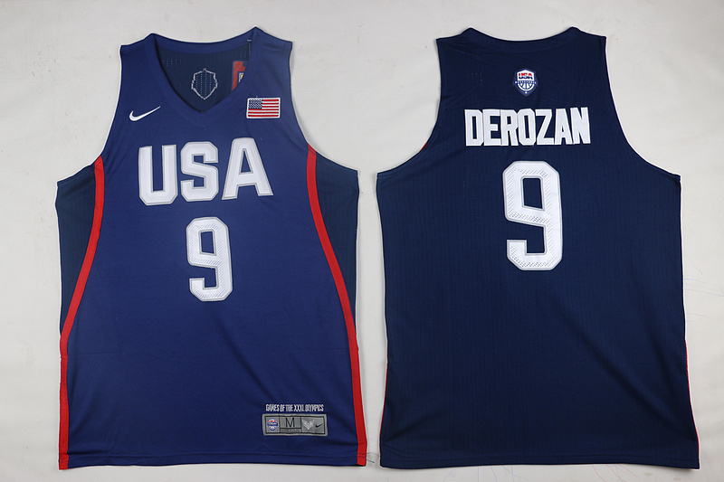 USA Basketball 9 DeMar DeRozan Royal Nike Rio Elite Stitched Jersey