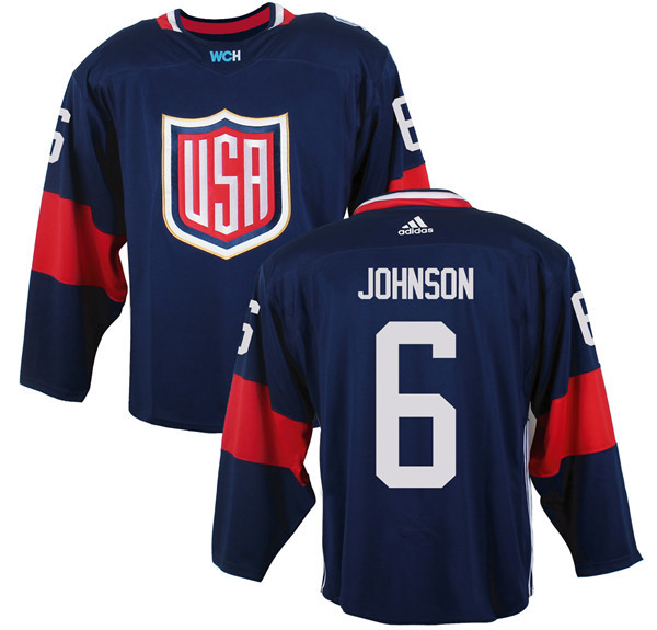 USA 6 Erik Johnson Navy 2016 World Cup of Hockey Premier Player Jersey
